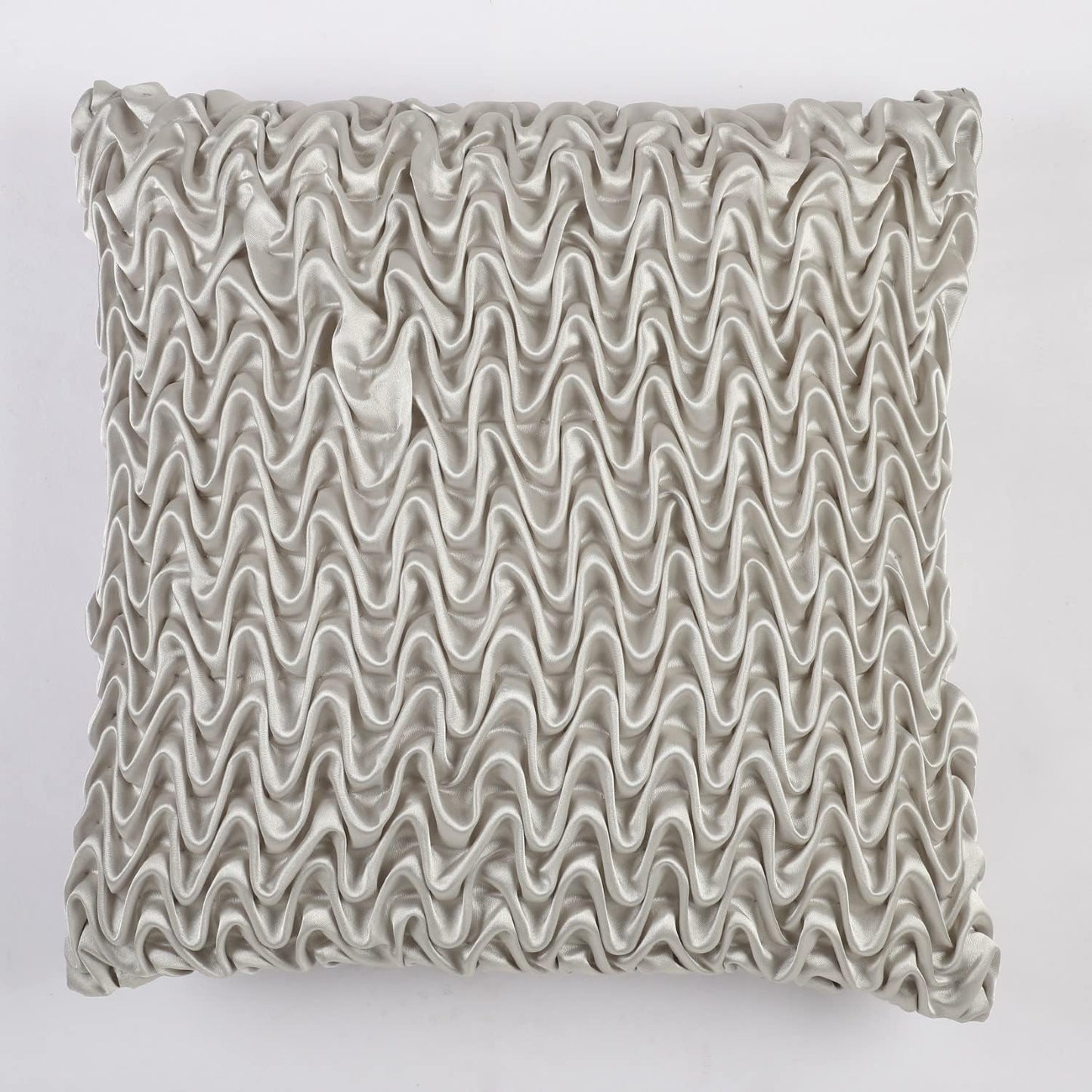 Silver Grey Satin Cushion Cover | Contemporary Textured Design | 40x40cm-4