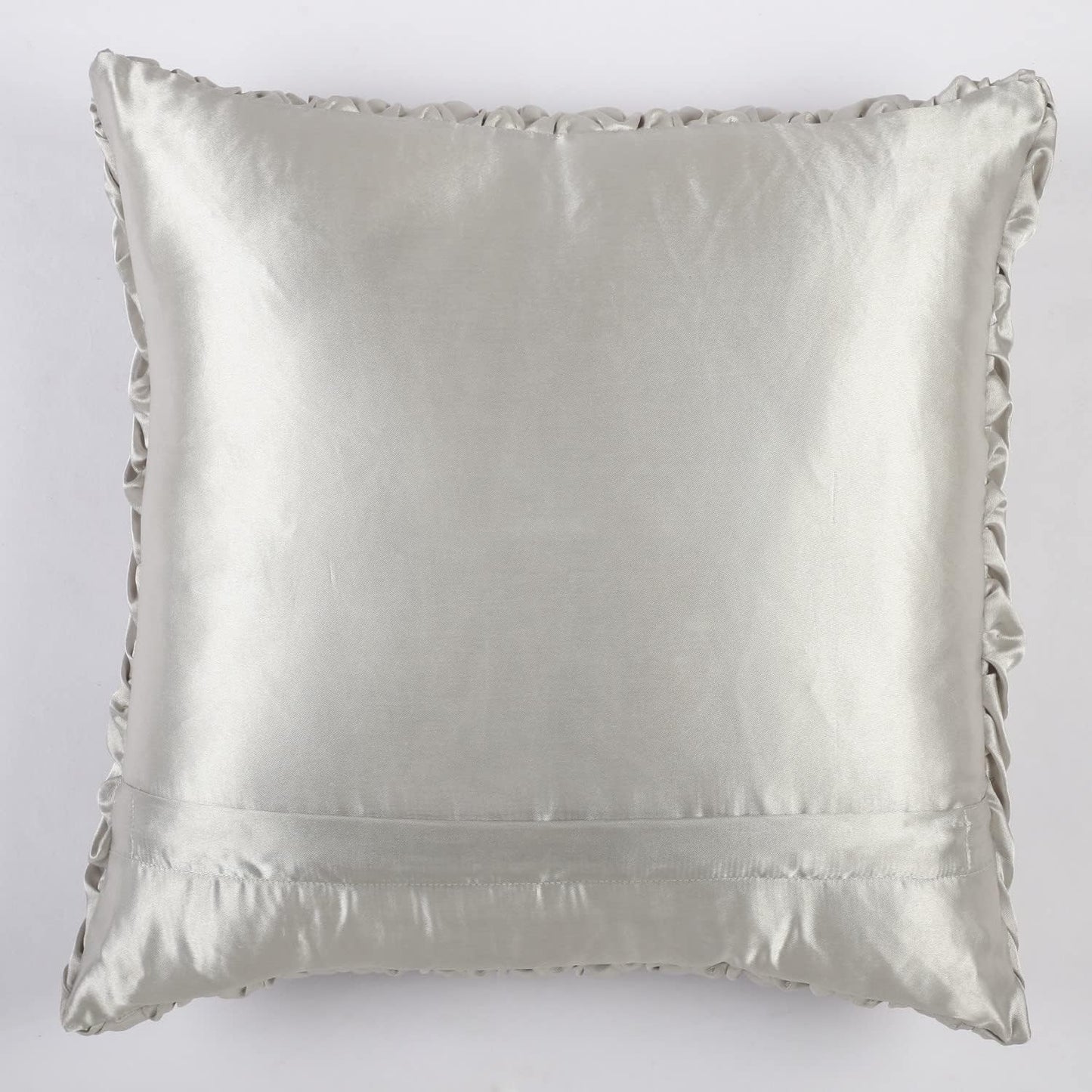Silver Grey Satin Cushion Cover | Contemporary Textured Design | 40x40cm-2