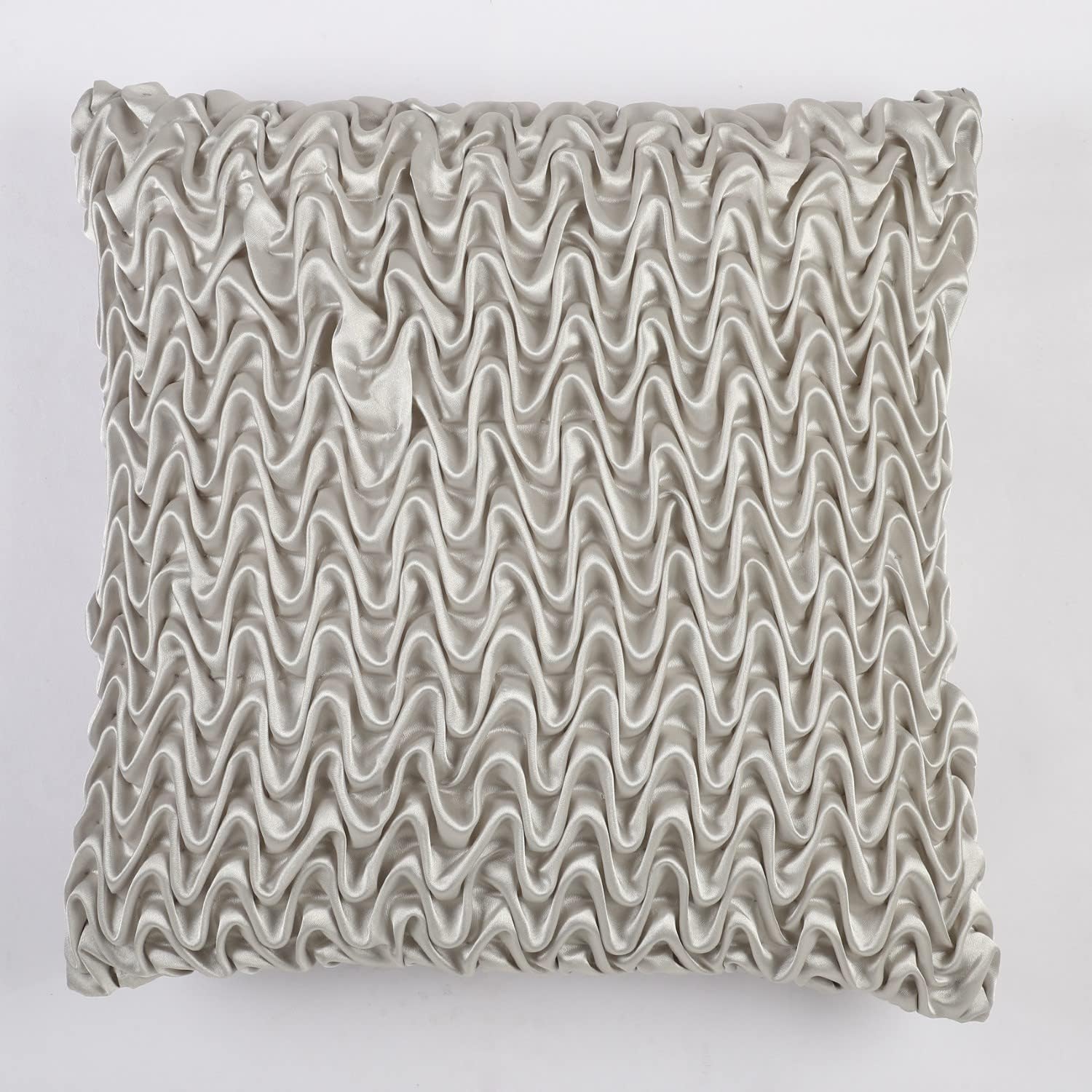 Silver Grey Satin Cushion Cover | Contemporary Textured Design | 40x40cm-4