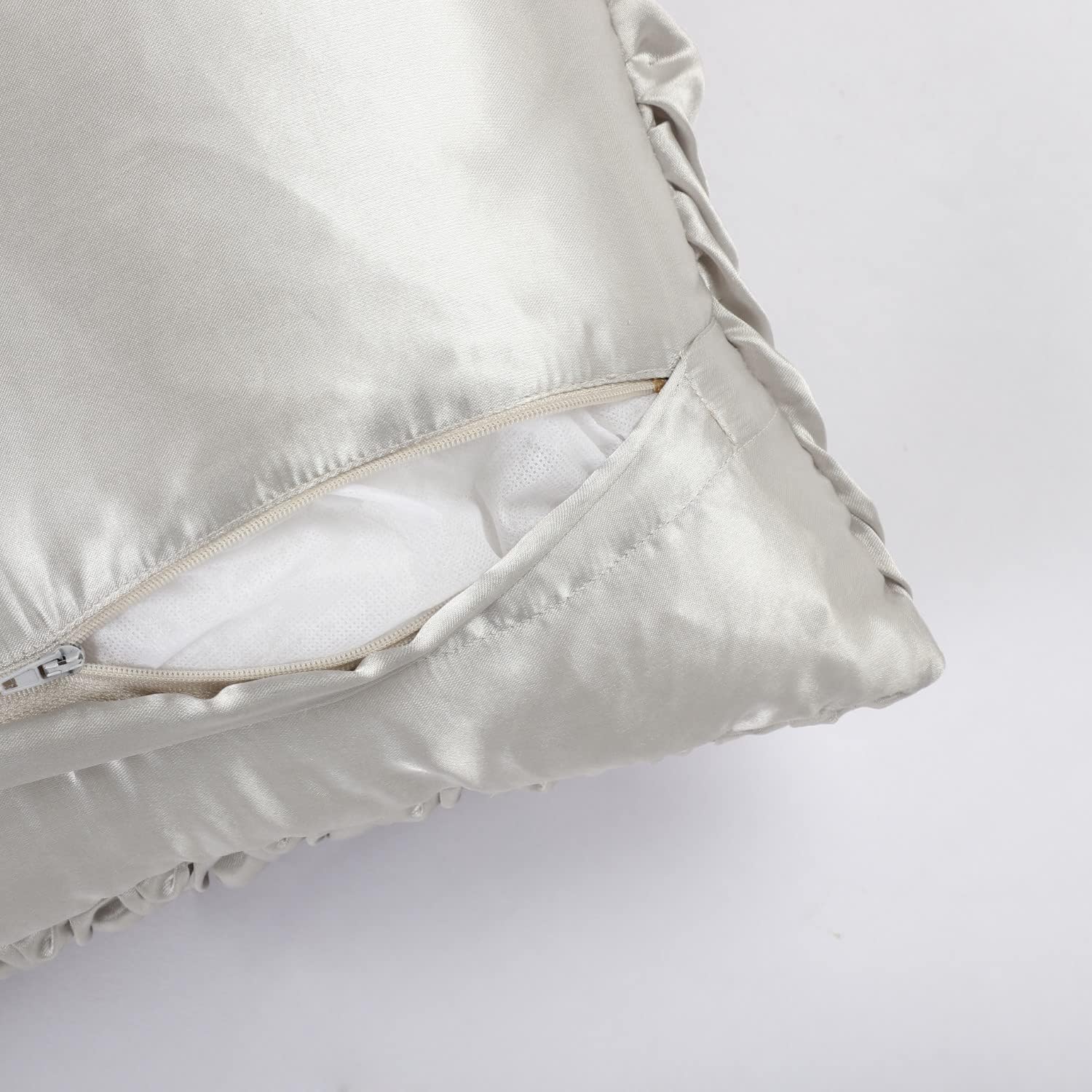 Silver Grey Satin Cushion Cover | Contemporary Textured Design | 40x40cm-3