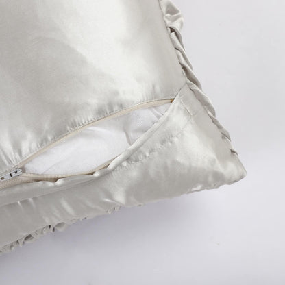 Silver Grey Satin Cushion Cover | Contemporary Textured Design | 40x40cm-3