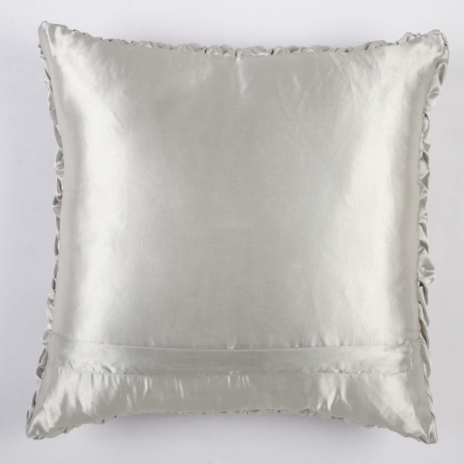 Silver Grey Satin Cushion Cover | Contemporary Textured Design | 40x40cm-2