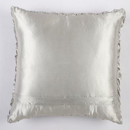 Silver Grey Satin Cushion Cover | Contemporary Textured Design | 40x40cm-2
